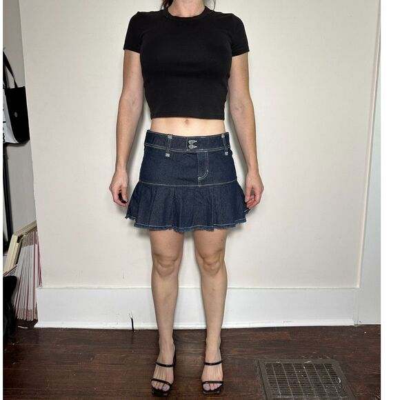 Urban Outfitters Preppy Y2K Denim Mini Skirt Size Medium - Picture 5 of 6